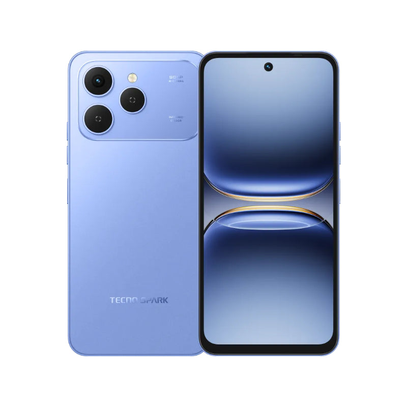 TECNO Spark 40 rear view showing 50MP dual camera and sleek finish